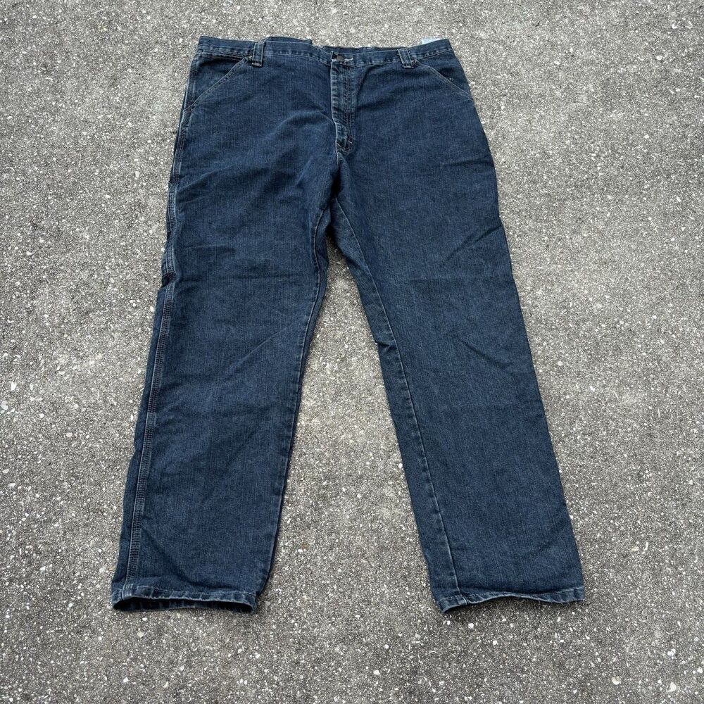 Wrangler Denim Carpenter Jeans Mens 42x32 Workwear Cargo Utility Blue Vintage